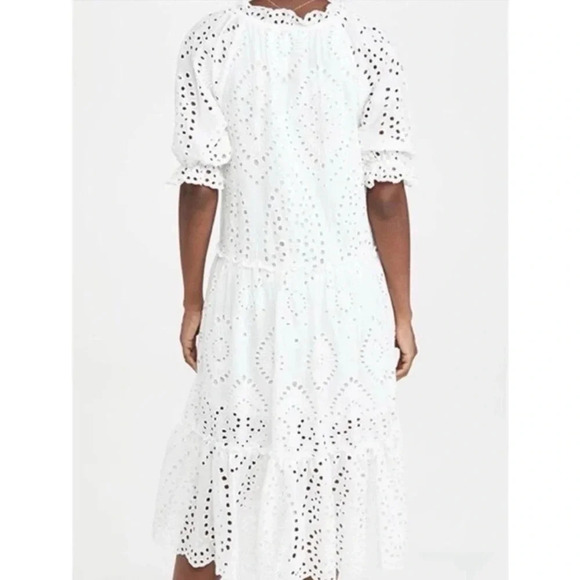 OPT Anthropologie One Pretty Time White Cotton Eyelet Midi Dress Size Small - Picture 2 of 13